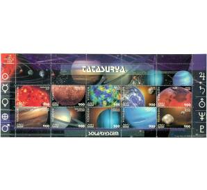 Полная серия марок 2001 года Индонезия «Солнечная система» на листе — Фото №1