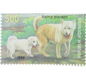 Почтовая марка 500 рупий 1999 года Индонезия «Домашние собаки» — Фото №1