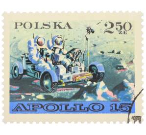 Почтовая марка 2.50 злотых 1971 года Польша «Исследование космоса — Аполлон-15 и Луноход-1» — Фото №1