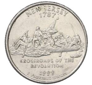 1/4 доллара (25 центов) 1999 года P США «Штаты и территории — Нью-Джерси» — Фото №1
