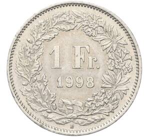 1 франк 1998 года Швейцария — Фото №1