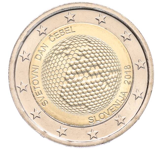 Монета 2 евро 2018 года Словения «Всемирный день пчел» (Артикул: M2-7453) — Фото №1