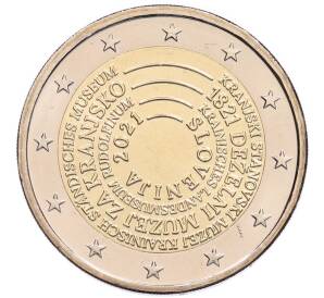 2 евро 2021 года Словения «200 лет Национальному музею Словении» — Фото №1