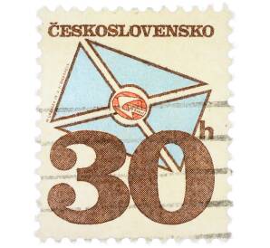 Почтовая марка 30 геллеров 1974 года Чехословакия «Почтовые эмблемы — Стилизованное письмо» — Фото №1