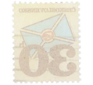 Почтовая марка 30 геллеров 1974 года Чехословакия «Почтовые эмблемы — Стилизованное письмо» — Фото №2