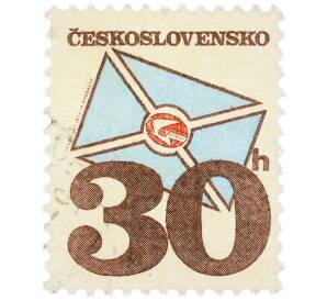 Почтовая марка 30 геллеров 1974 года Чехословакия «Почтовые эмблемы — Стилизованное письмо» — Фото №1