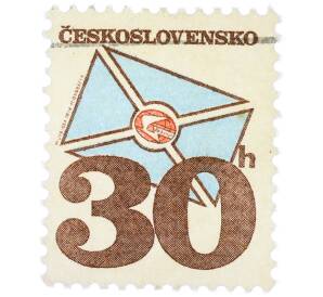 Почтовая марка 30 геллеров 1974 года Чехословакия «Почтовые эмблемы — Стилизованное письмо» — Фото №1