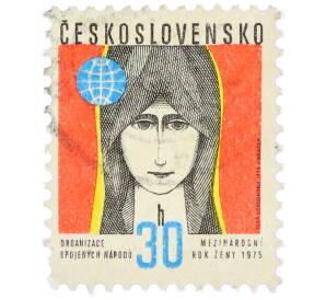 Почтовая марка 30 геллеров 1975 года Чехословакия «Международный год женщины» — Фото №1