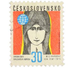 Почтовая марка 30 геллеров 1975 года Чехословакия «Международный год женщины» — Фото №1