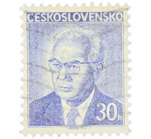 Почтовая марка 30 геллеров 1975 года Чехословакия «Президент Густав Гусак» — Фото №1