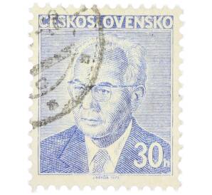 Почтовая марка 30 геллеров 1975 года Чехословакия «Президент Густав Гусак» — Фото №1