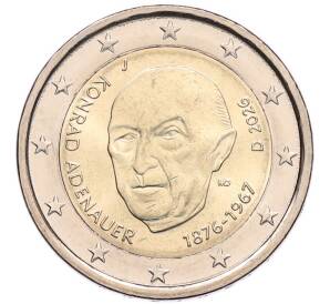 2 евро 2026 года J Германия «Конрад Аденауэр» — Фото №1