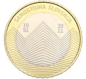 3 евро 2011 года Словения «20 лет независимости Словении» — Фото №1