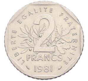 2 франка 1981 года Франция — Фото №1