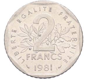 2 франка 1981 года Франция — Фото №1