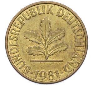 10 пфеннигов 1981 года D Германия — Фото №1