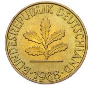 10 пфеннигов 1988 года F Германия — Фото №1