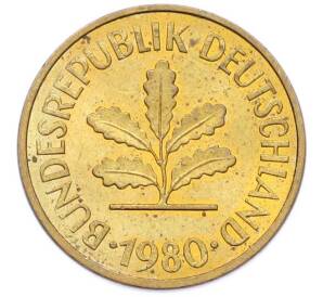 5 пфеннигов 1980 года J Германия — Фото №1