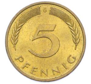 5 пфеннигов 1989 года G Германия — Фото №2