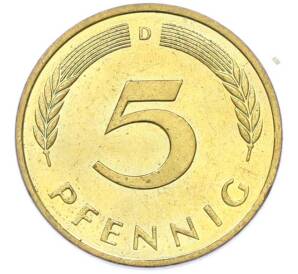 5 пфеннигов 1991 года D Германия — Фото №2