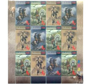 Часть листа марок 2500 рупий 2014 года Индонезия «Год Лошади» — Фото №1