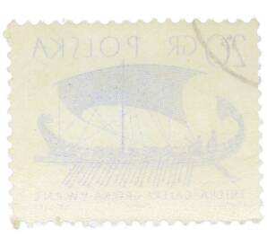 Почтовая марка 20 грошей 1963 года Польша «Парусные суда — Греческая триера V века до н. э.» — Фото №2