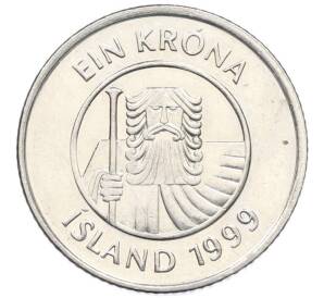 1 крона 1999 года Исландия — Фото №2