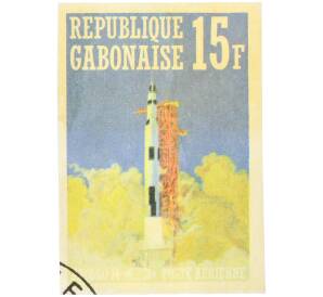 Почтовая марка 15 франков 1971 года Габон «Аполло-14» — Фото №1