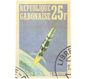 Почтовая марка 25 франков 1971 года Габон «Аполло-14» — Фото №1