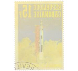 Почтовая марка 15 франков 1971 года Габон «Аполло-14» — Фото №2