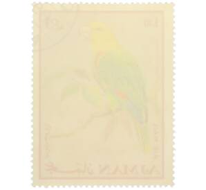 Почтовая марка 1 риал 1969 года Аджман «Попугаи - Желтолобый амазон» (Надпись авиапочты) — Фото №2