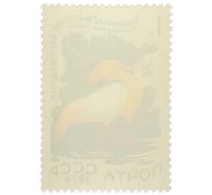 Почтовая марка 1 копейка 1976 года «Кызылагачский заповедник — Египетская цапля» — Фото №2