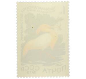 Почтовая марка 1 копейка 1976 года «Кызылагачский заповедник — Египетская цапля» — Фото №2