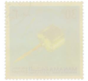 Почтовая марка 30 дирхамов 1968 года Манама «Исследование космоса — Спутник связи Early Bird» (авиапочта) — Фото №2