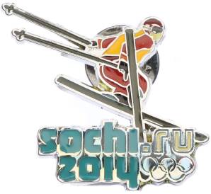 Значок 2014 года «Сочи-2014 — Горнолыжный спорт» — Фото №1