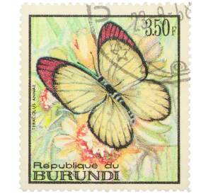 Почтовая марка 3.50 франка 1968 года Бурунди «Тропические бабочки — Teracolus annae» — Фото №1