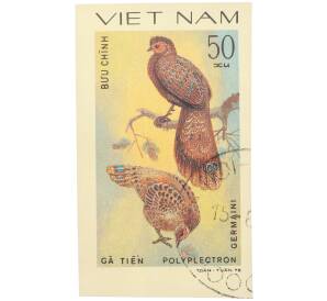 Почтовая марка 50 су 1978 года Вьетнам «Декоративные птицы - Бурый павлиний фазан» (Без перфорации) — Фото №1