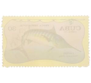 Почтовая марка 30 сентаво 1971 года Куба «Спортивная рыбалка - Голубой марлин» — Фото №2