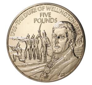 5 фунтов 2002 года Джерси — 150 лет со дня смерти Артура Уэлсли (Герцога Веллингтон) — Фото №1