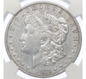 1 доллар 1921 года США «Доллар Моргана» В слабе NGC (XF Details) — Фото №1