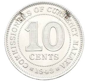 10 центов 1943 года Малайя — Фото №1