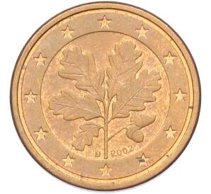 1 евроцент 2002 года D Германия — Фото №1