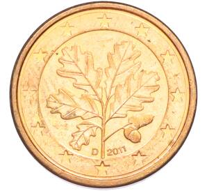1 евроцент 2011 года D Германия — Фото №1