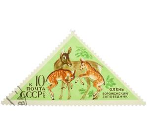 Почтовая марка 10 копеек 1973 года «Воронежский заповедник — Олень» — Фото №1