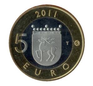 5 евро 2011 года T Финляндия «Исторические регионы Финляндии — Аланды» (в буклете) — Фото №2