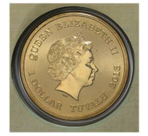 1 доллар 2013 года Тувалу «Австралийские Водяные Птицы — Полосатая радужная птица» (в конверте с почтовой маркой) — Фото №2