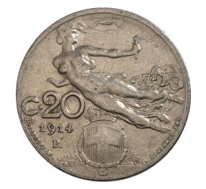 20 чентезимо 1914 года Италия — Фото №1
