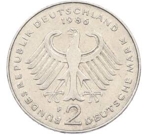 2 марки 1986 года F Западная Германия (ФРГ) «Теодор Хойс» — Фото №2