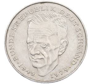 2 марки 1985 года G Западная Германия (ФРГ) «Курт Шумахер» — Фото №1