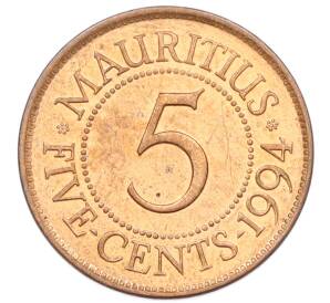 5 центов 1994 года Маврикий — Фото №1